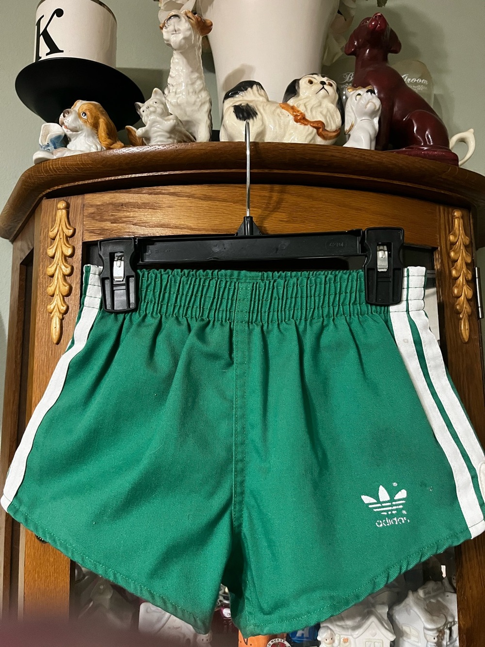 Vintage Adidas 80s Green White Side Stripe USA Made Shorts